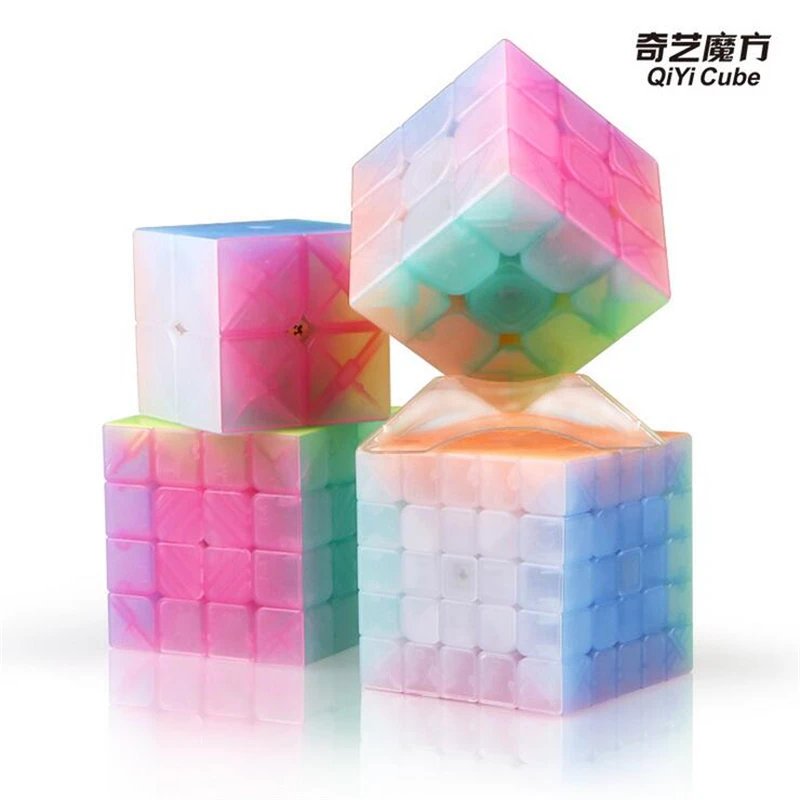 

Newest QiYi Cube 2x2 3x3 SQ1 Skew Anti-adhesive Magic Cube with Elastic Spring Educational Toys for Brain Trainning Jelly Color
