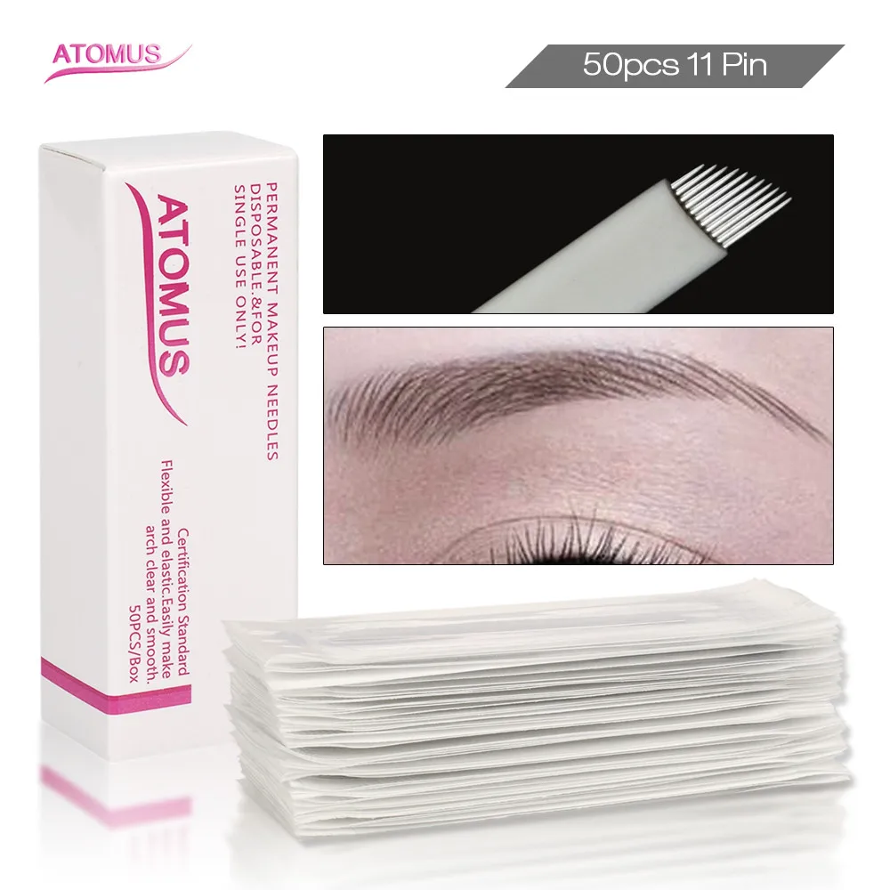 50 шт. иглы для микроблейдинга 11 штифтов Agujas Microblading Laminas Para Tebori ручка для вышивки используется для макияжа бровей
50 шт. иглы для микроблейдинга 11 штифтов Agujas Microblading Laminas Para Tebori ручка для вышивки используется для макияжа бровей