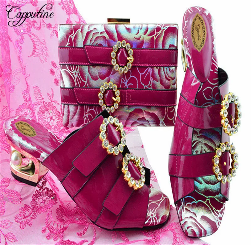 Capputine New Arrival PU Leather Shoes And Bag Set Italian Style Middel Heels Shoes And Bag Set For Wedding Dress YK1064
Capputine New Arrival PU Leather Shoes And Bag Set Italian Style Middel Heels Shoes And Bag Set For Wedding Dress YK1064