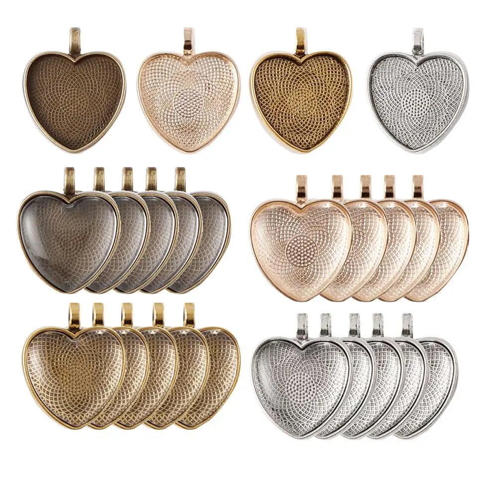 25mm Heart Tray Base Jewelry Necklace Pendant Set Bezel Blank DIY Base Set Pendant Tray + Transparent Glass 40 Pieces
25mm Heart Tray Base Jewelry Necklace Pendant Set Bezel Blank DIY Base Set Pendant Tray + Transparent Glass 40 Pieces