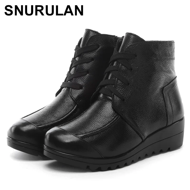 SNURULAN 2018 Winter Women Shoes Woman Genuine Leather Wedges Ankle Boots Warm Snow Boots Women Boots
SNURULAN 2018 Winter Women Shoes Woman Genuine Leather Wedges Ankle Boots Warm Snow Boots Women Boots