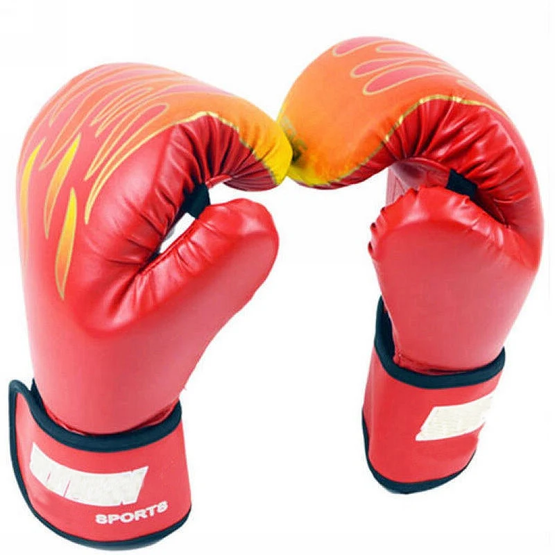 

Professional Kids Children Flame Boxing Gloves Punch For Boy Beginner Sanda Sparring Training Mitts Protector 1 Pair