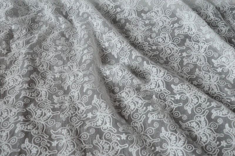 1 yard 125cm 49.2" wide ivory gauze mesh cotton fabric 2 sides embroidered lace clothes dress cloth clothing QL4K39
1 yard 125cm 49.2" wide ivory gauze mesh cotton fabric 2 sides embroidered lace clothes dress cloth clothing QL4K39