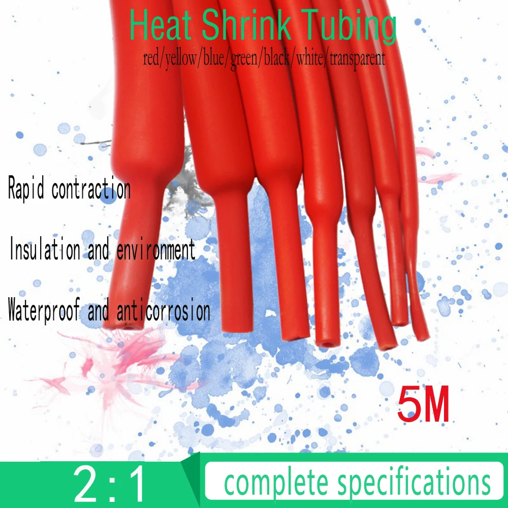 5M 13.0MM Heat Shrink Tubing Insulation Shrinkable Tube Assortment Electronic Polyolefin Ratio 2:1 Wrap Wire Cable Sleeve
5M 13.0MM Heat Shrink Tubing Insulation Shrinkable Tube Assortment Electronic Polyolefin Ratio 2:1 Wrap Wire Cable Sleeve