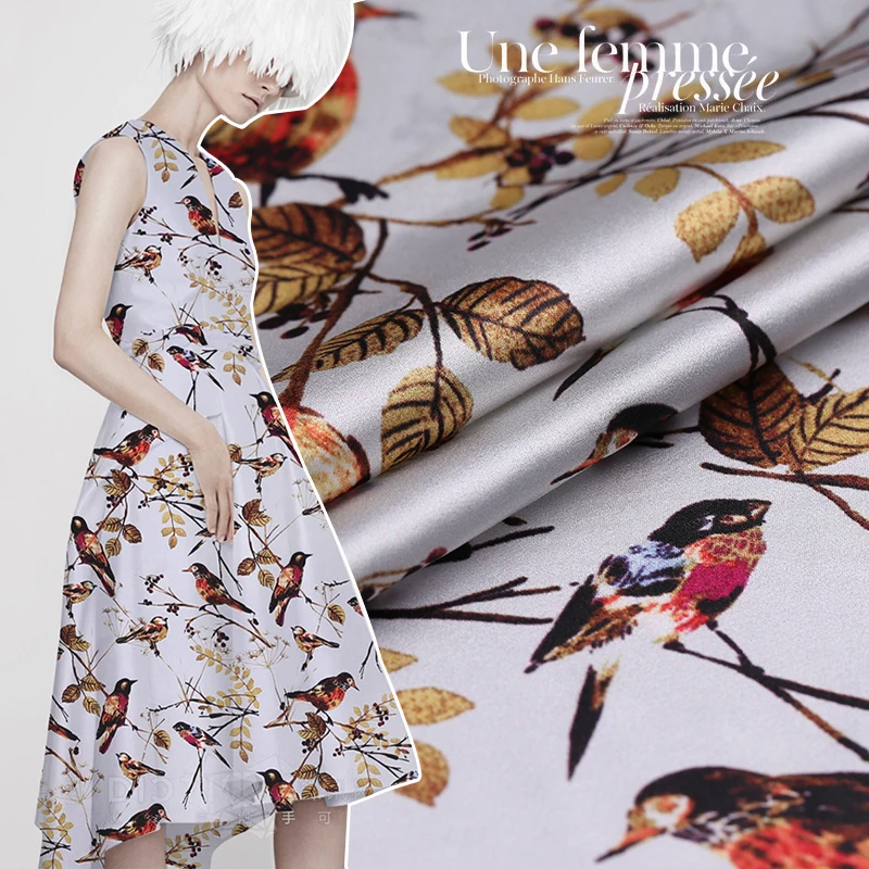 2017new Premium 108cm wide 19mm silk stretch satin magpie playing digital inkjet silk stretch fabric cheongsam dress
2017new Premium 108cm wide 19mm silk stretch satin magpie playing digital inkjet silk stretch fabric cheongsam dress