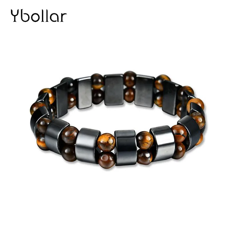 

1pc Black Magnetic Hematite Bracelet for Men Women Healthy Bracelets Natural Stone Anti-Fatigue Therapy Bangle Jewelry Gift