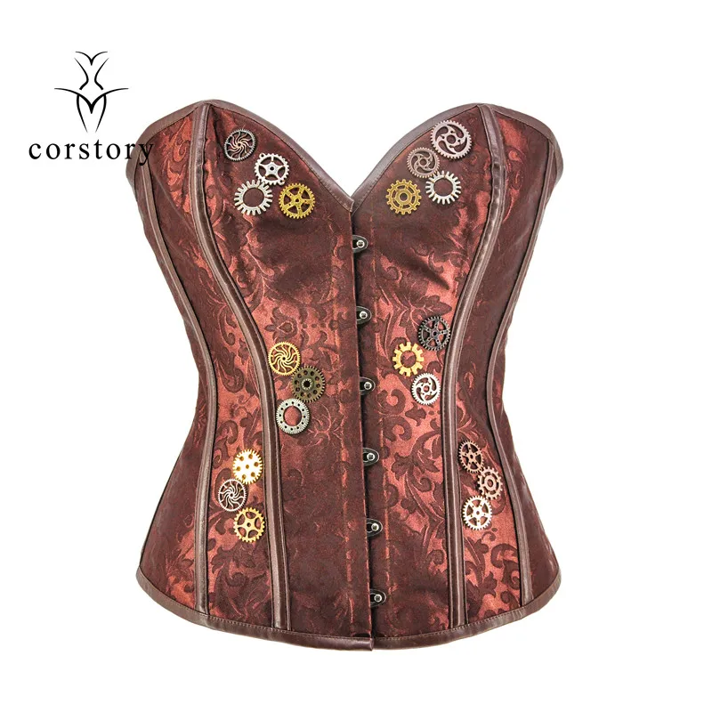 Corstory Steampunk Jacquard Corset With Different Kinds Of Gearwheels Gothic Bustier Clothing For Rocking Stage Performance Wear
Corstory Steampunk Jacquard Corset With Different Kinds Of Gearwheels Gothic Bustier Clothing For Rocking Stage Performance Wear