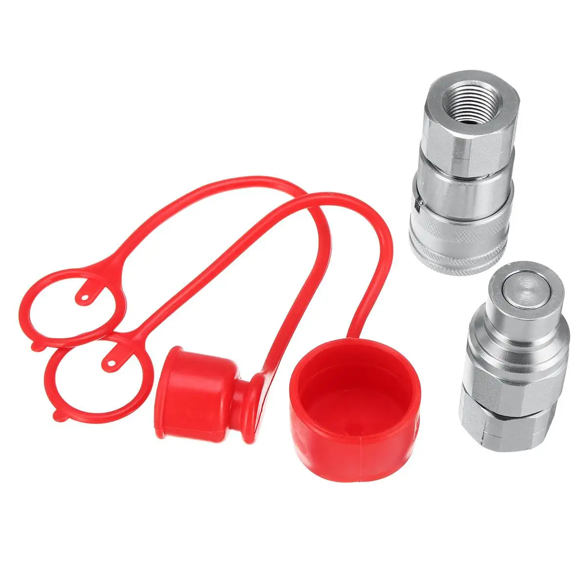 2 Set Male Female Quick Connect Coupler Adapter for ISO16028 Face Hydraulic Coupler with Protective Cover 3/8 Inch NPT Thread
2 Set Male Female Quick Connect Coupler Adapter for ISO16028 Face Hydraulic Coupler with Protective Cover 3/8 Inch NPT Thread