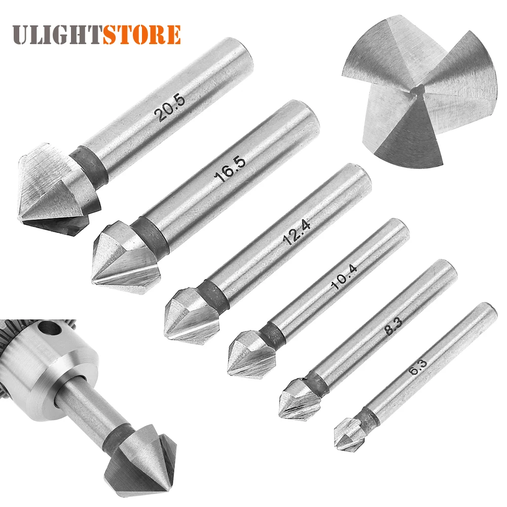 6pcs 3 Edge 90 Degrees Drill Bit Set Chamfer End Mill Cutter Chamfering HSS Countersink Drill Bits for PVC Board
6pcs 3 Edge 90 Degrees Drill Bit Set Chamfer End Mill Cutter Chamfering HSS Countersink Drill Bits for PVC Board