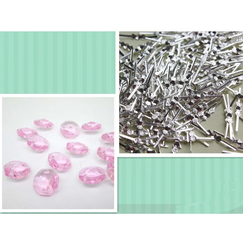 100PCS 33mm Silver Bowtie Connector &100PCS 2 Hole 14mm Crystal Glass Octagon Beads Chandelier Crystals Prism Parts
100PCS 33mm Silver Bowtie Connector &100PCS 2 Hole 14mm Crystal Glass Octagon Beads Chandelier Crystals Prism Parts