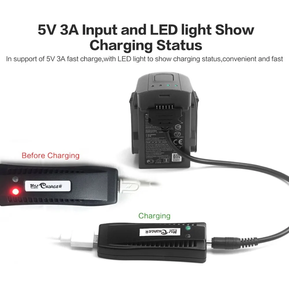 Portable Universal USB Charger Converter 5V 3A Fast Charging Drone Battery Charger for DJI Spark Quadcopter Accessories
Portable Universal USB Charger Converter 5V 3A Fast Charging Drone Battery Charger for DJI Spark Quadcopter Accessories