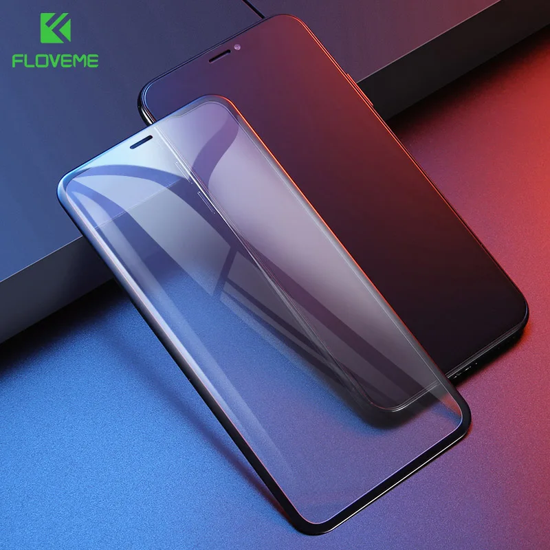 FLOVEME 9H стекло для iPhone X XS MAX защита экрана 7D дуговая изогнутая полная крышка XR