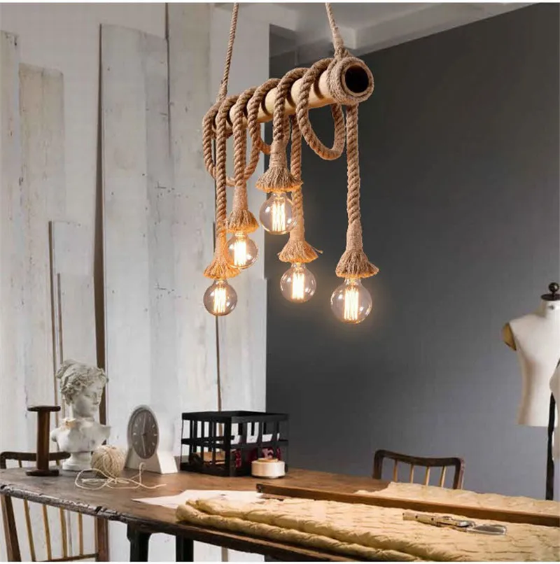 Bamboo Hemp Rope Pendant Lights Creative Restaurant Pendant Lamps Decor lamps Retro Bar Table Garden Hanging Light Suspension
Bamboo Hemp Rope Pendant Lights Creative Restaurant Pendant Lamps Decor lamps Retro Bar Table Garden Hanging Light Suspension