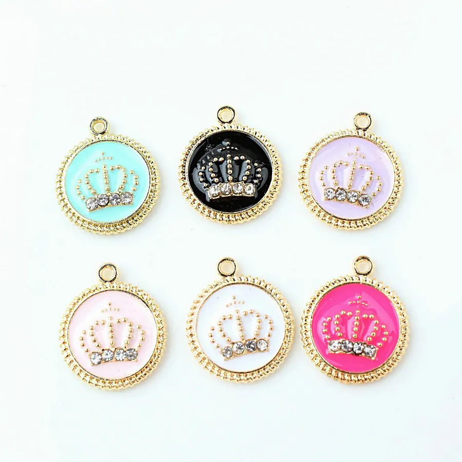 10PCS Wholesale Enamel Round Rhinestone Crown Charms Zinc Alloy Crystal Pendant For Necklace Bracelet Jewelry Making Accessories
10PCS Wholesale Enamel Round Rhinestone Crown Charms Zinc Alloy Crystal Pendant For Necklace Bracelet Jewelry Making Accessories