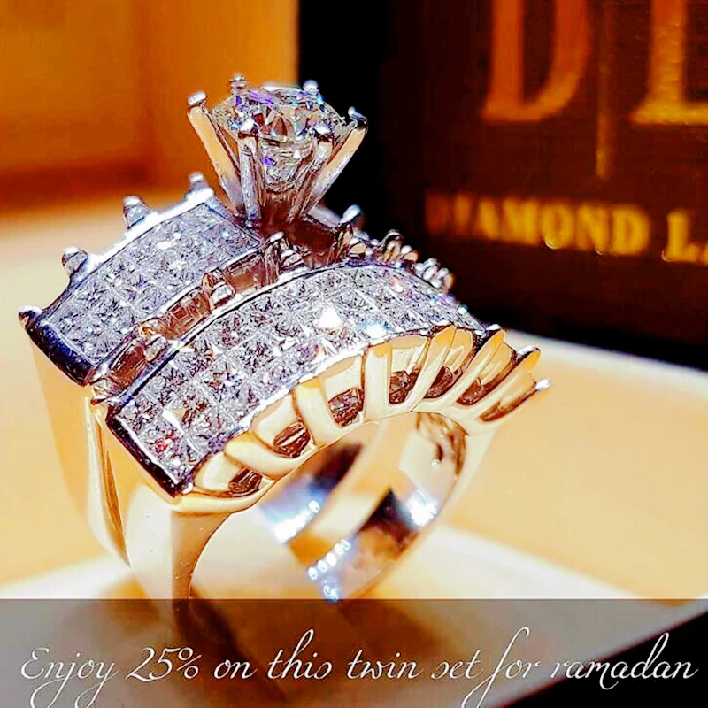 Female Crystal White Round Ring Set Brand Luxury Promise White gold Engagement Ring Vintage Bridal Wedding Rings For Women
Female Crystal White Round Ring Set Brand Luxury Promise White gold Engagement Ring Vintage Bridal Wedding Rings For Women