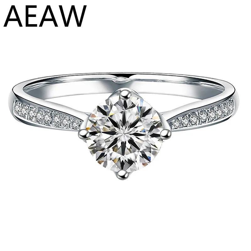 Au 750 подлинное Женское Обручальное Кольцо 6 50 мм лабораторный алмаз с Moissanite