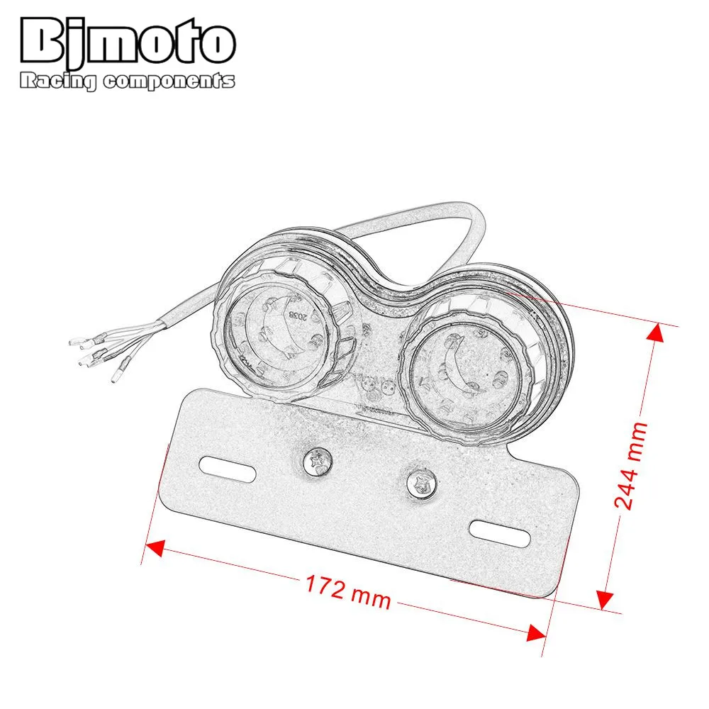 BJMOTO LED Motorcycle Brake Lights 12V 1W Rear License Plate Light Tail Stop Light with Emark for Universal
BJMOTO LED Motorcycle Brake Lights 12V 1W Rear License Plate Light Tail Stop Light with Emark for Universal