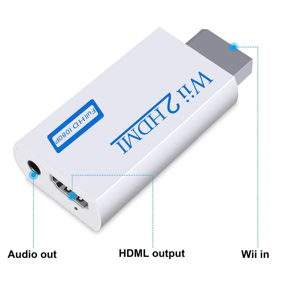 Для wii HDMI совместимый адаптер Wii2HDMI с 3 5 мм аудио и видеовыходом автоматический