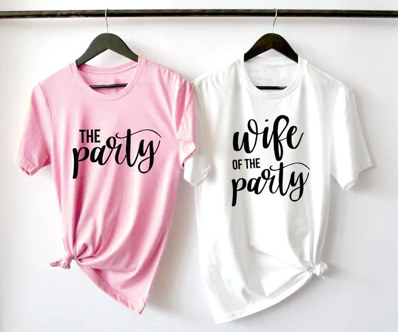 

Wife of the Party T-Shirt Bachelorette Bridal Party Bridesmaid Tee Bride Wife Wedding Gift aesthetic tops quote art t shirts