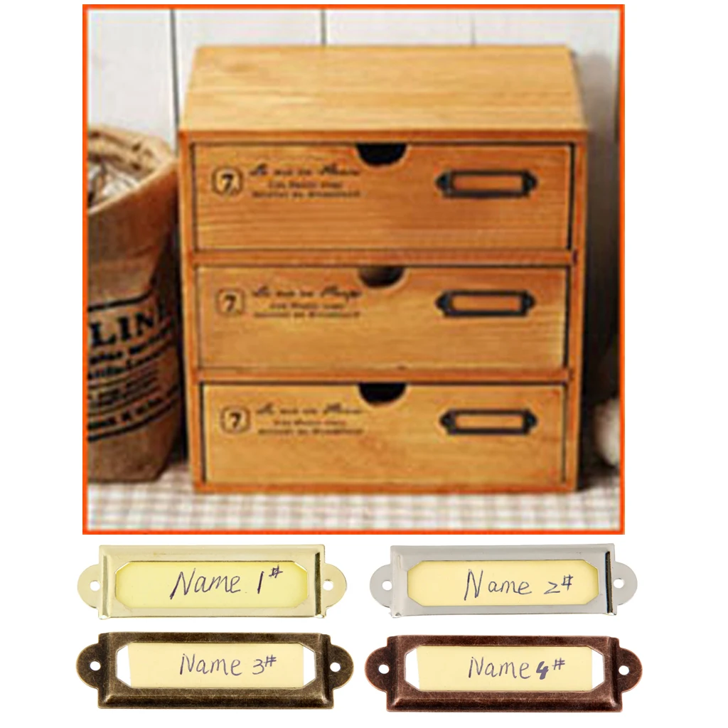 50pcs Office Library File Drawer Cabinet Card Tag Label Holder Metal Frame (Antique Bronze)
50pcs Office Library File Drawer Cabinet Card Tag Label Holder Metal Frame (Antique Bronze)