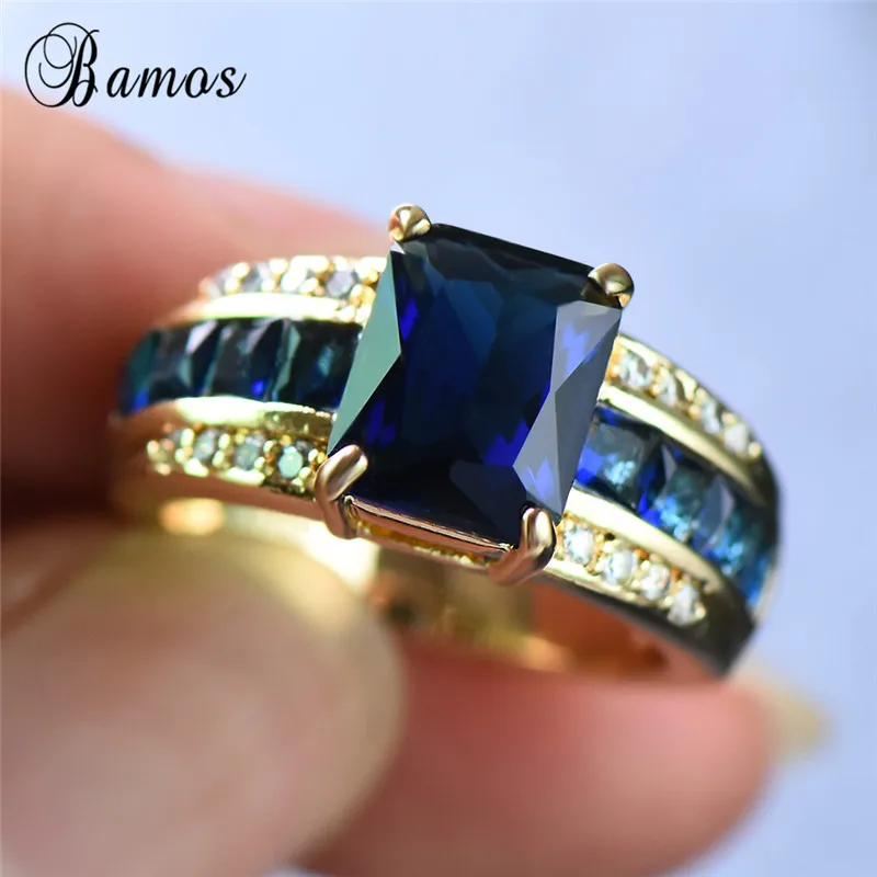 Bamos Fashion Round Finger Ring With Stone Vintage Blue Zircon Ring Yellow Gold Filled Crystal Ring For Women Party Accessories
Bamos Fashion Round Finger Ring With Stone Vintage Blue Zircon Ring Yellow Gold Filled Crystal Ring For Women Party Accessories