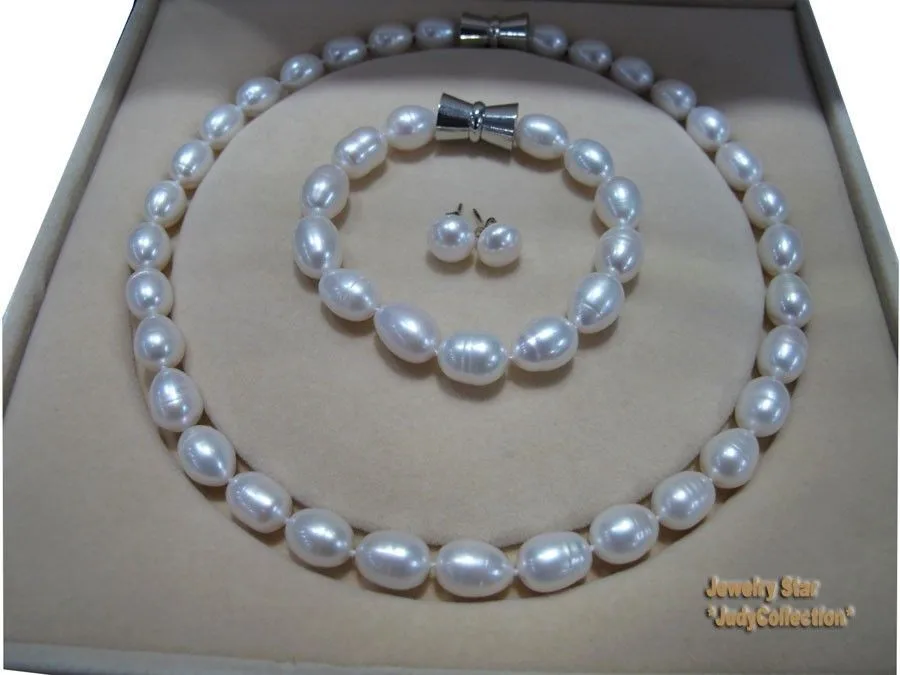 women big Jewelry set Genuine Natural Freshwater Wonderful! 10-11mm Natural White Fresh Water Pearls Necklace Bracelet Earrings
women big Jewelry set Genuine Natural Freshwater Wonderful! 10-11mm Natural White Fresh Water Pearls Necklace Bracelet Earrings
