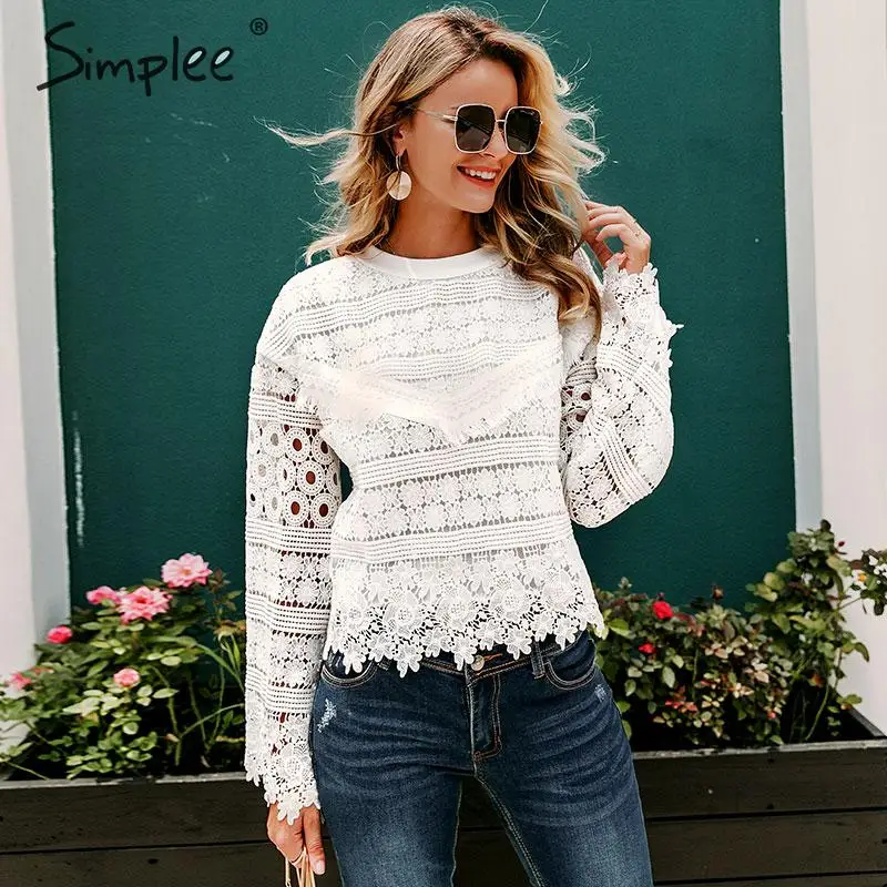 Simplee Hollow out tassel embroidery women blouse shirt Long sleeve autumn ladies tops shirt Elegant party white blouse shirt
Simplee Hollow out tassel embroidery women blouse shirt Long sleeve autumn ladies tops shirt Elegant party white blouse shirt