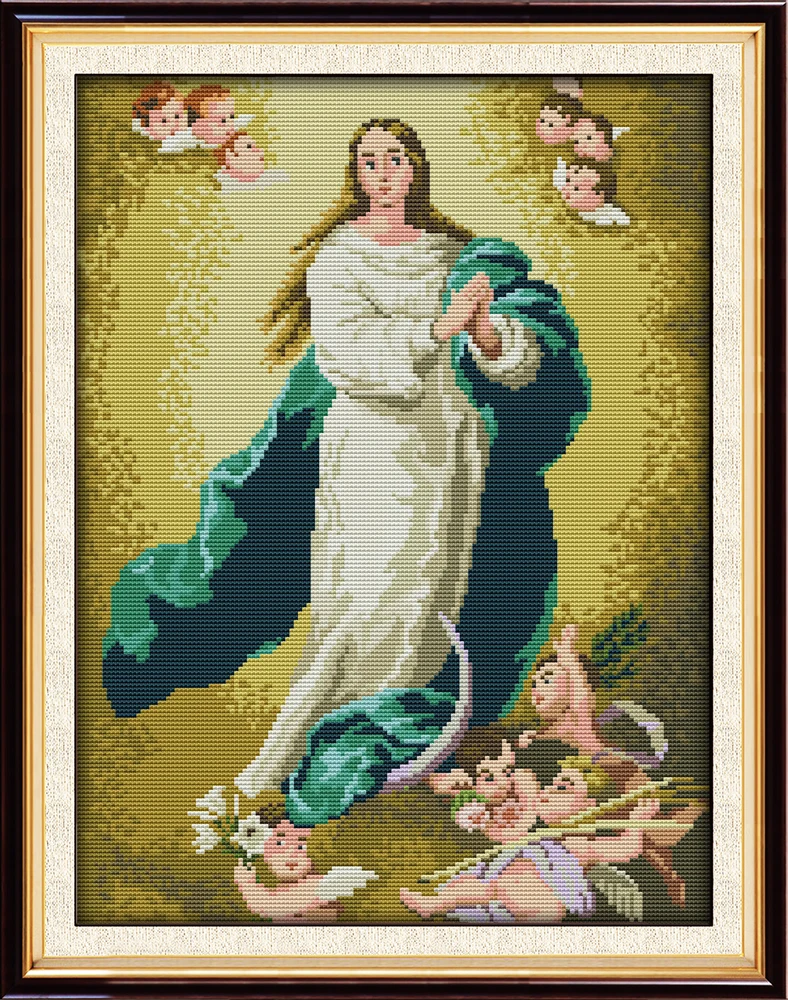 

Virgin Mary (3) cross stitch kit aida 14ct 11ct count print canvas hand sew cross-stitching embroidery DIY handmade needlework