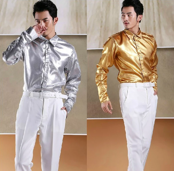 5pc/lot Wholesale hot Men's silver golden theatrical evening light plane shirt stage plus size costumes clothig / S-XXXL
5pc/lot Wholesale hot Men's silver golden theatrical evening light plane shirt stage plus size costumes clothig / S-XXXL