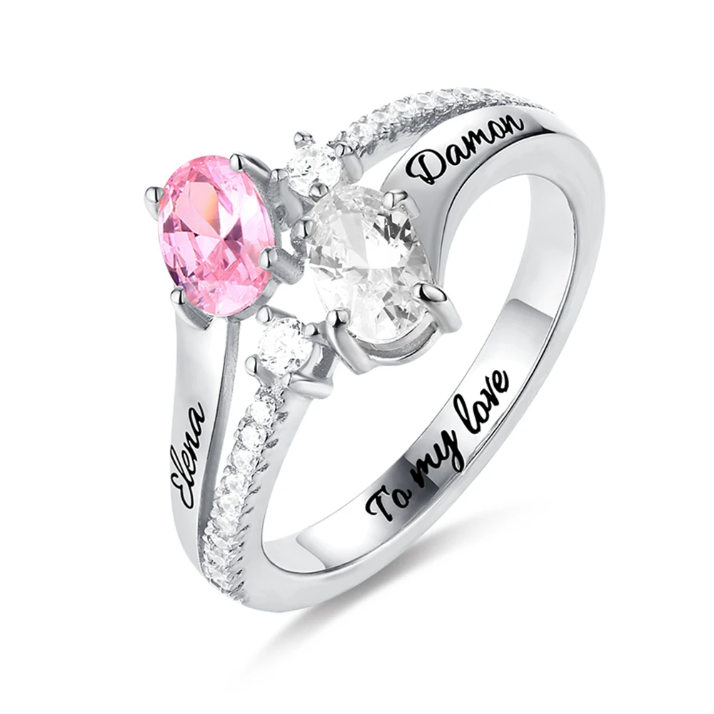 Sweey Wholesale Engraved Engraved Oval Birthstones Promise Ring Wedding Rings Women Jewelry Personalized Ring Mother's Day Gift
Sweey Wholesale Engraved Engraved Oval Birthstones Promise Ring Wedding Rings Women Jewelry Personalized Ring Mother's Day Gift