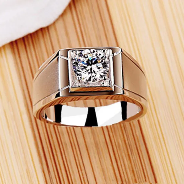 Кольцо из белого золота с бриллиантами 18 карат|synthetic diamond|ring ringring gold white |