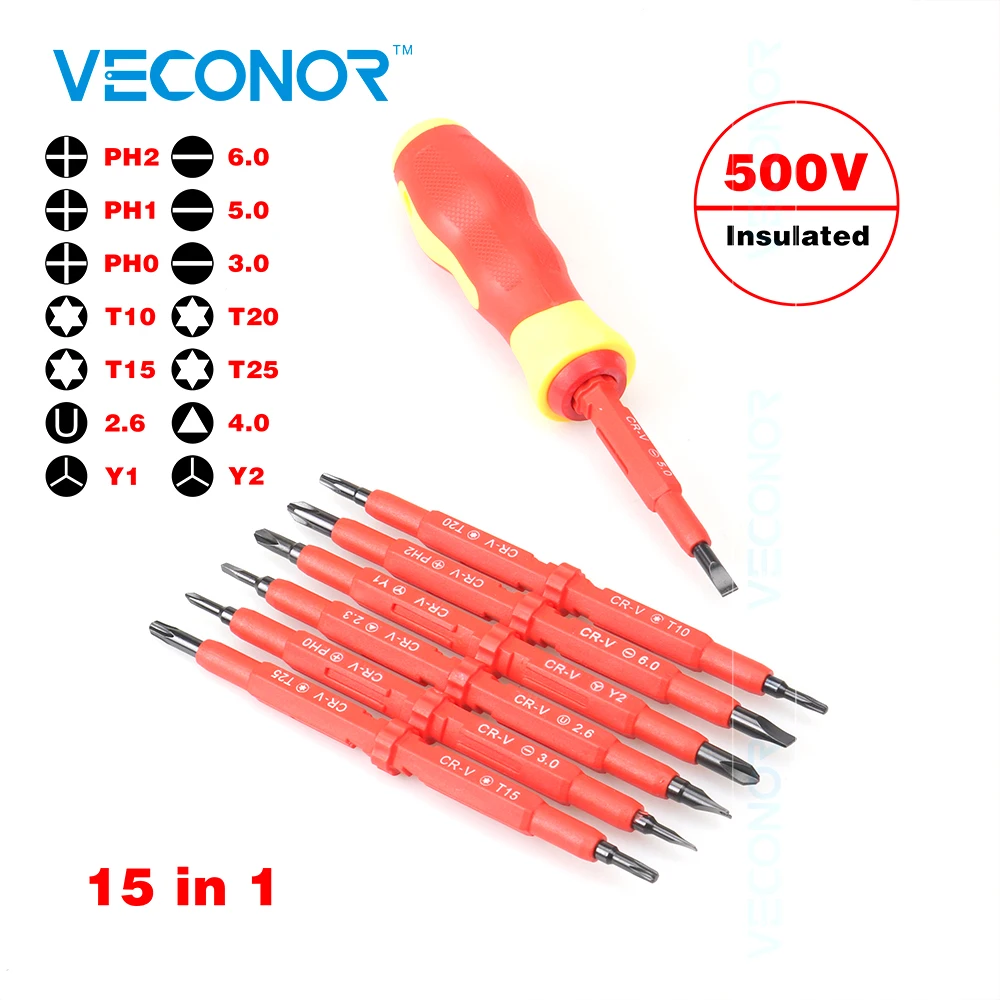Veconor 8 шт. в 1 двойной сбоку Набор битов для отверток электрические заворачивания