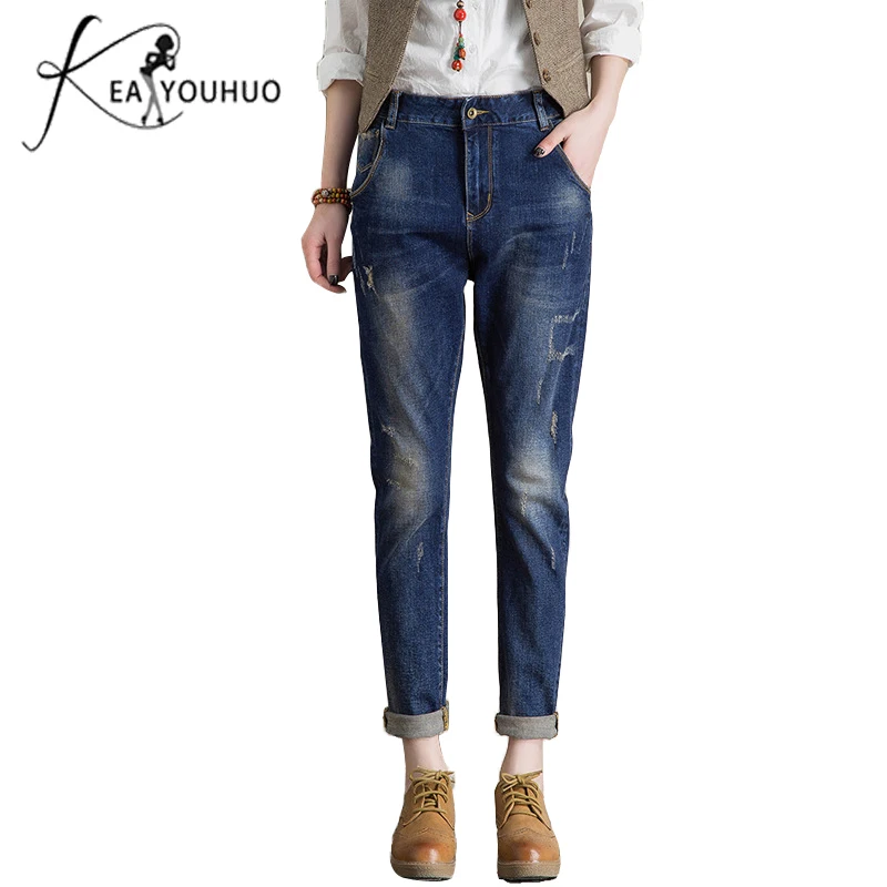 Женские винтажные джинсы карандаш с высокой талией|waist skinny jeans|boyfriend jeans for womenripped
