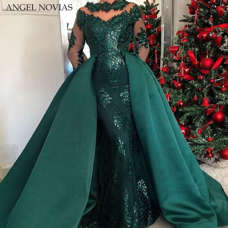 Custom Make Long Green Caftan Arabic Long Sleeves Evening Dress 2020 with Detachable Skirt
Custom Make Long Green Caftan Arabic Long Sleeves Evening Dress 2020 with Detachable Skirt