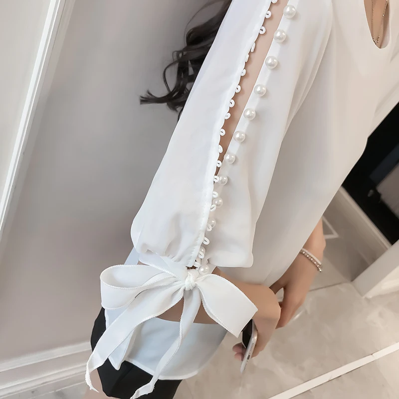 New 2021 Summer Pearl Sleeve Sweet Women Blouses Shirt White Shirt Korean Chiffon Shirt Bow Fresh Tops Female Blusas 0359 40
New 2021 Summer Pearl Sleeve Sweet Women Blouses Shirt White Shirt Korean Chiffon Shirt Bow Fresh Tops Female Blusas 0359 40