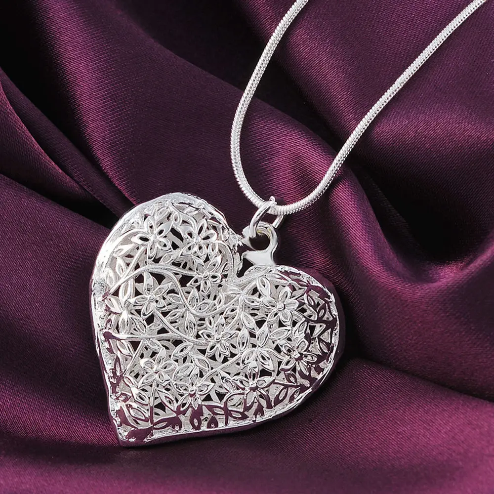 Wholesale Free shipping fashion silver color jewelry wedding elegant charm retro exquisite heart pendant necklace women P218
Wholesale Free shipping fashion silver color jewelry wedding elegant charm retro exquisite heart pendant necklace women P218