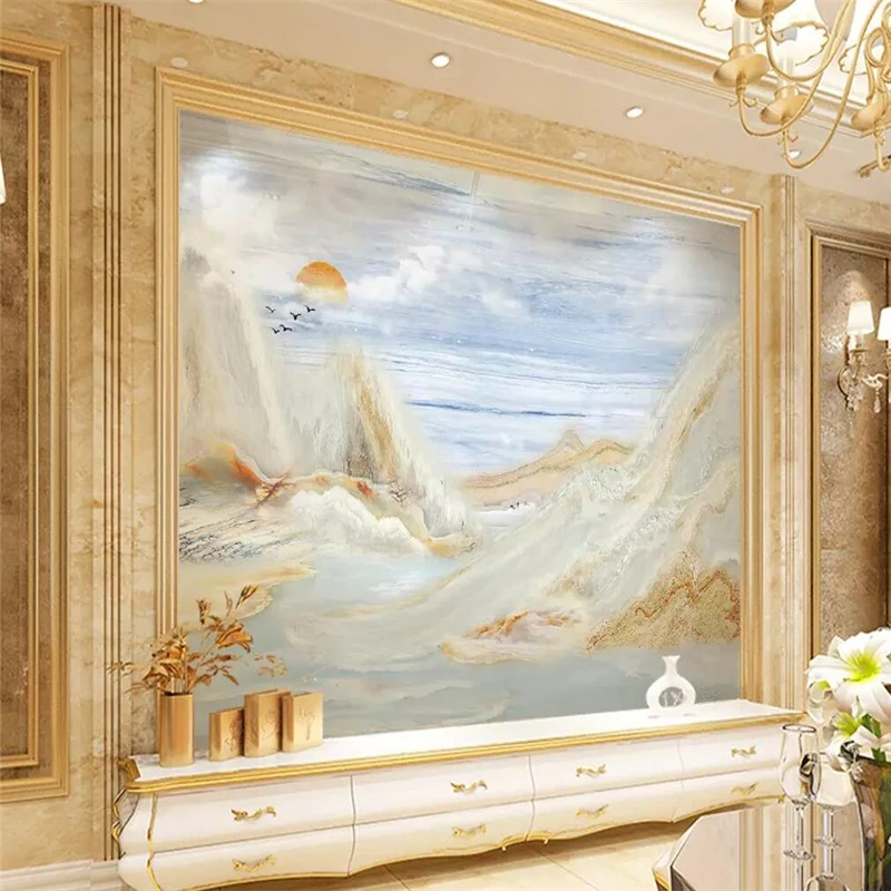 High-definition 3D landscape marble stone and porcelain enamel TV background wall painting | Строительство и ремонт