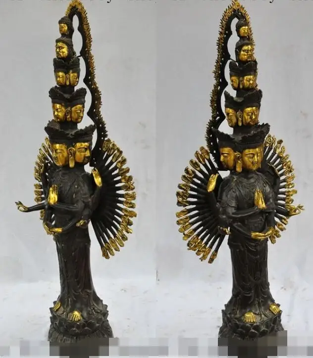 S03907 34"Chinese Bronze Gilt 1000 Arms Avalokiteshvara Kwan-yin Guan Yin buddha Statue
S03907 34"Chinese Bronze Gilt 1000 Arms Avalokiteshvara Kwan-yin Guan Yin buddha Statue