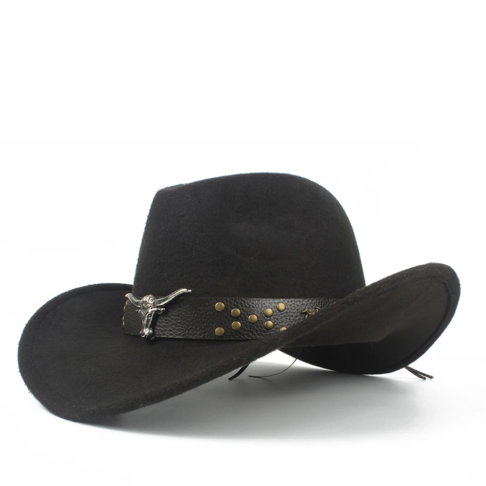 2019 Мужская и Женская шерстяная ковбойская шляпа в стиле стимпанк с отверстиями