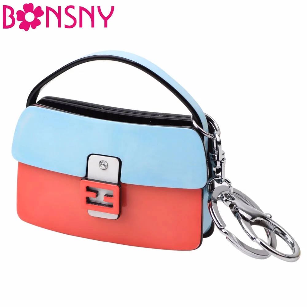 Bonsny акриловый женский кошелек сумочка брелок для ключей кольцо 2017 новые модные