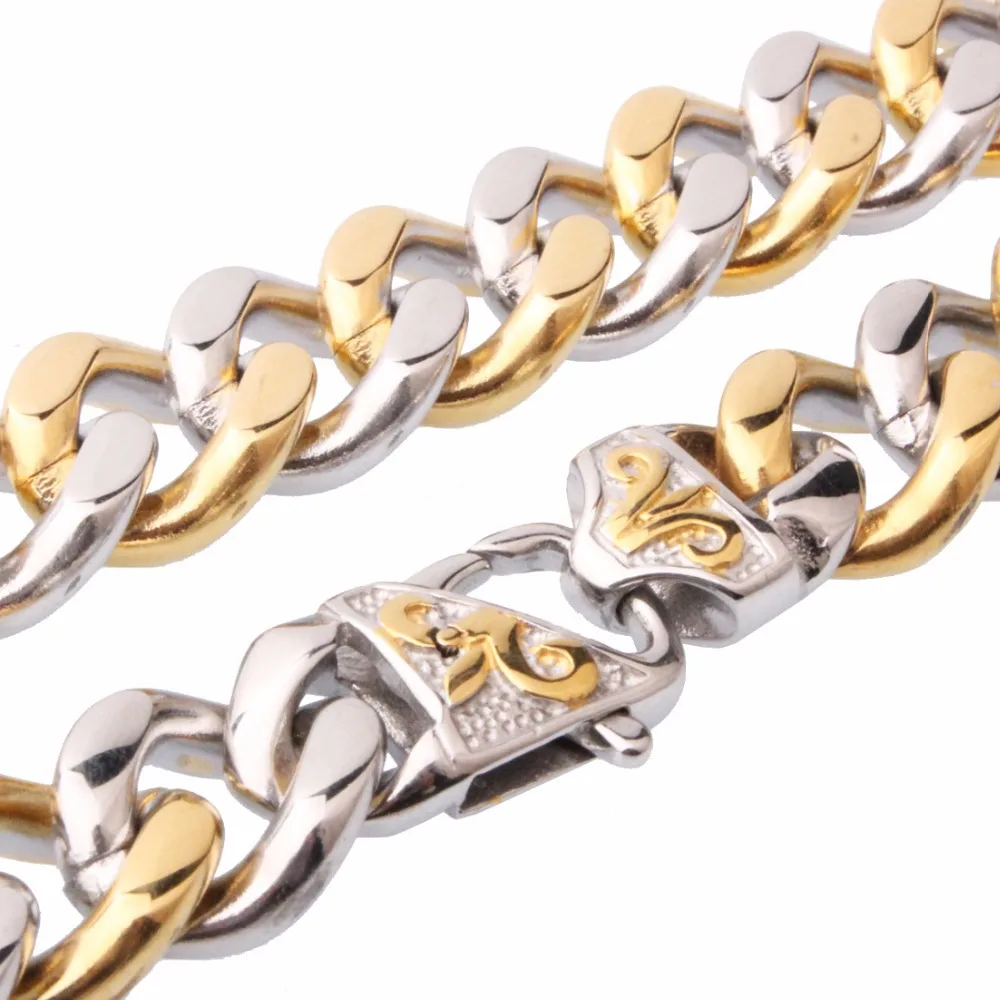 Hip hop 13/15mm Silver Color Gold Color Mens Curb Cuban Chain Necklaces Stainless Steel Sheep Head Patten Necklace
Hip hop 13/15mm Silver Color Gold Color Mens Curb Cuban Chain Necklaces Stainless Steel Sheep Head Patten Necklace
