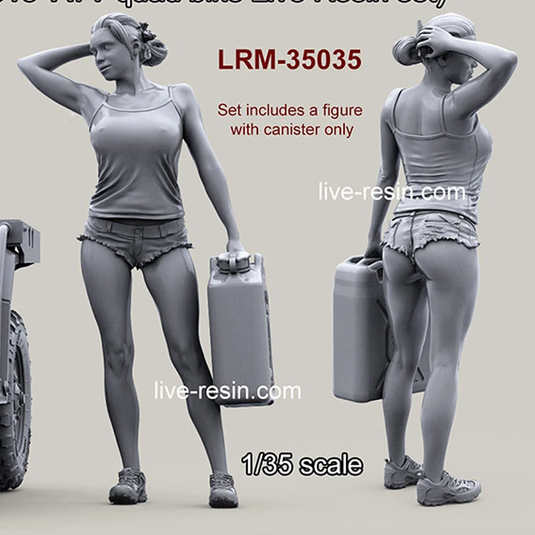 1/35 Girl rider with fuel canister, No ATV locomotive, Resin Model Soldier GK, Unassembled and unpainted kit
1/35 Girl rider with fuel canister, No ATV locomotive, Resin Model Soldier GK, Unassembled and unpainted kit