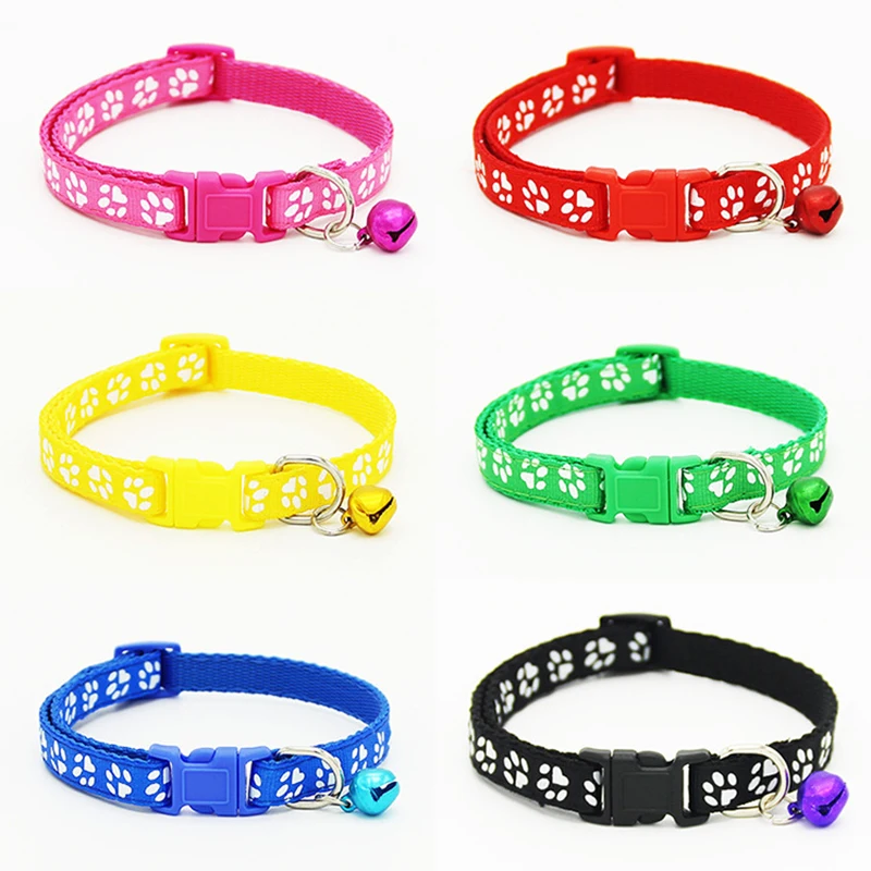 6 Colors Cute Puppy Dogs Collar with Bells Paw Printed Nylon Cat Kitten Supply Collars Pet Neck Strap Free shipping
6 Colors Cute Puppy Dogs Collar with Bells Paw Printed Nylon Cat Kitten Supply Collars Pet Neck Strap Free shipping
