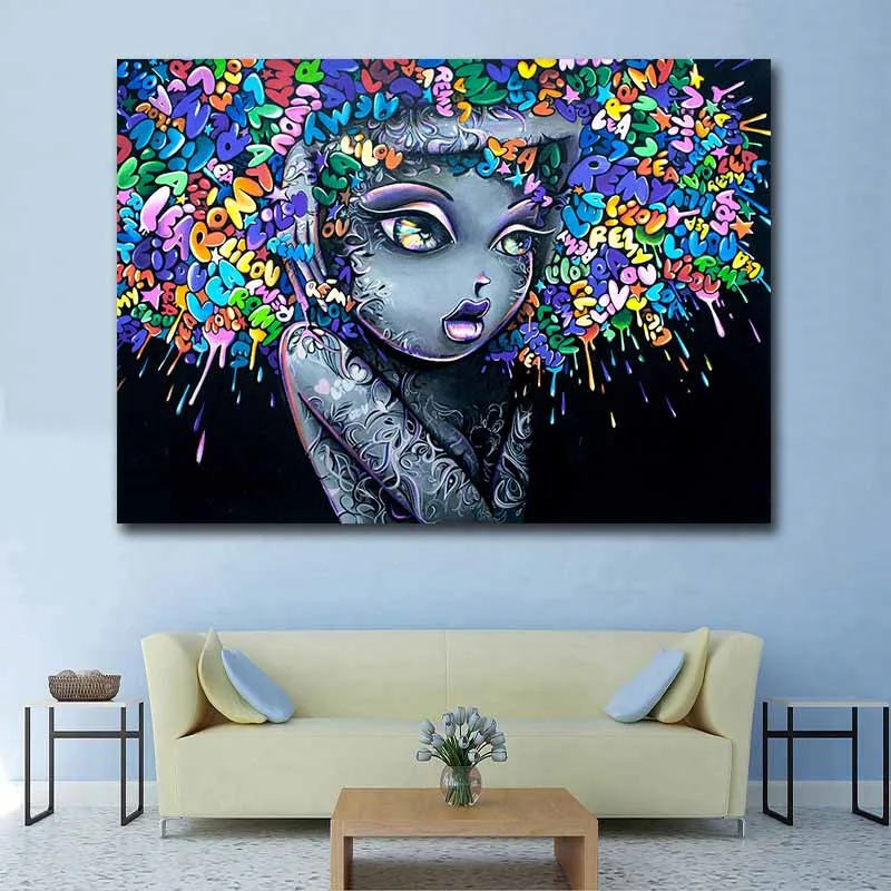 GOODECOR Abstract Wall Picure Beauty Girl Canvas Painting Art for Living Room Graffiti Poster Print Art Home Decor
GOODECOR Abstract Wall Picure Beauty Girl Canvas Painting Art for Living Room Graffiti Poster Print Art Home Decor