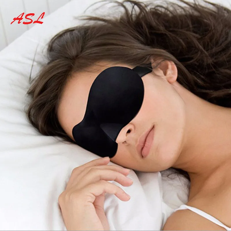 Фото Черная мягкая 3D повязка на глаза Удобная черная удерживающая маска для сна