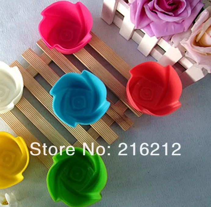 

3cm MINI Rose-shaped Silicone Muffin Cake Cupcake Cup Cake Mould Case Bakeware Maker Mold Tray Baking Jumbo