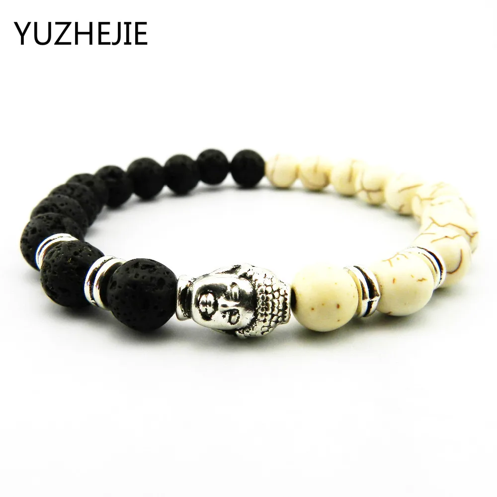 YUZHEJIE 2018 Lava Stone Strand Bracelets & Bangles Natural Stone Bead Buddha Bracelets for Women Black and White Mens Jewellery
YUZHEJIE 2018 Lava Stone Strand Bracelets & Bangles Natural Stone Bead Buddha Bracelets for Women Black and White Mens Jewellery