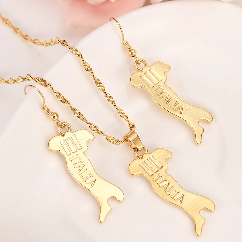 Gold Map of italy Necklace earrings women girls boy men party Trendy Jewelry set Gifts kids daily wear
Gold Map of italy Necklace earrings women girls boy men party Trendy Jewelry set Gifts kids daily wear