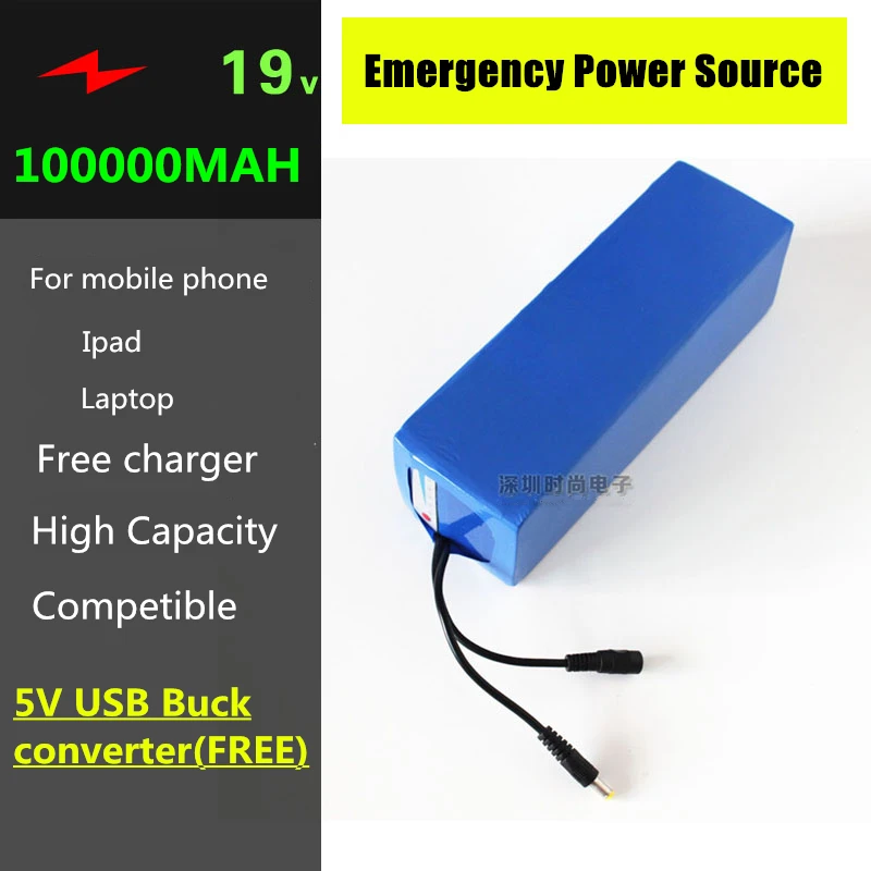 18, 19V,20V 100000 мА/ч, 20AH ноутбуки аварийного LiPO Мощность Дополнительный внешний аккумулятор с 5V USB понижающий преобразователь & 10 Заглушки для тел...
18, 19V,20V 100000 мА/ч, 20AH ноутбуки аварийного LiPO Мощность Дополнительный внешний аккумулятор с 5V USB понижающий преобразователь & 10 Заглушки для тел...