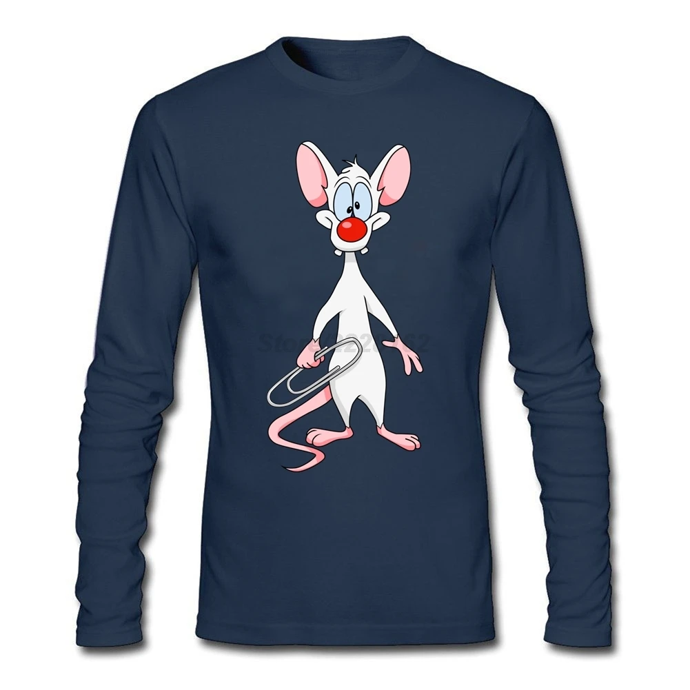 Весенняя Мужская футболка Pinky and The Brain забавная рубашка Mouse хлопковая Униформа с
